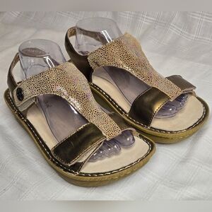 ALEGRIA Women’s Ken-680 Gold Leather Adjustable Straps Sandal 40 US 9.5/10 EUC